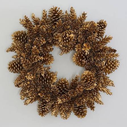 Gold Pine Cone Wreath